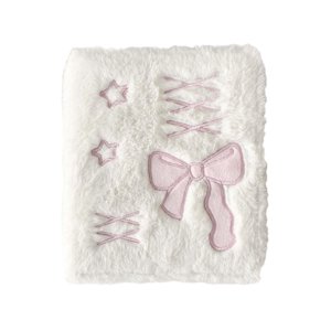 Bothyi - Álbum De Fotografías De Felpa De Dibujos Animados A6, Carpeta De Fotografías A6 Para Almacenamiento De Fotos, Niñas, Blanco Y Rosa