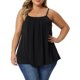 thumbnail image 1 of CURVY GLAM Camiseta sin mangas con tirantes ajustables y pliegues básicos elegantes para mujer de talla grande para la escuela o universidad 4X Negro, 1 of 6