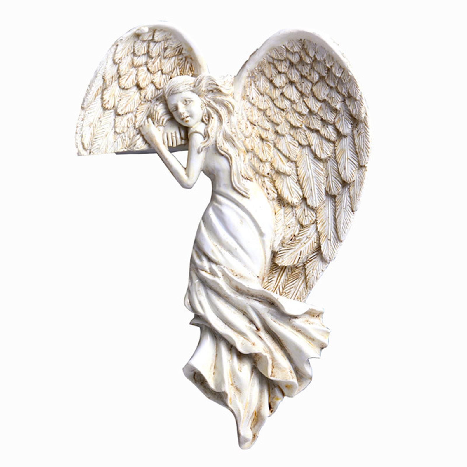 Magideal - Decoración De Pared De Ángel, Ángel De Resina Colgante, Escultura De Decoración De Arte De Pared Para El Dormitorio Del Hogar Hada , Derecho Derecha