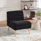 thumbnail image 2 of 24.4" Wide Modern Upholstered Armless Chair with Rubber Wood Legs, Chenille Accent Chair for Living Room,Bedroom,Office and Reading Room. Black, 2 of 3