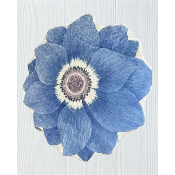 Alfombra de felpa con antideslizante - flor azul claro