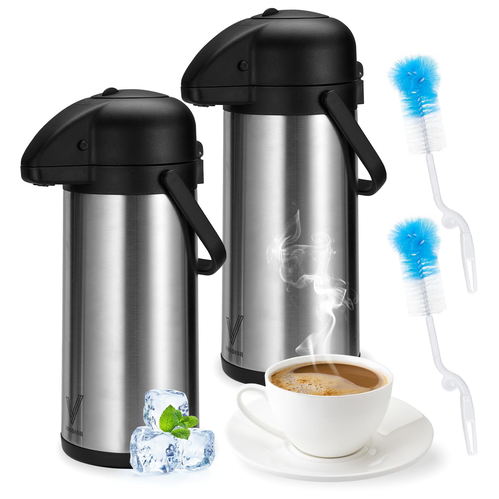 Dispensador De Café Airpot Vondior De Acero Inoxidable Con Aislamiento De 3 Litros