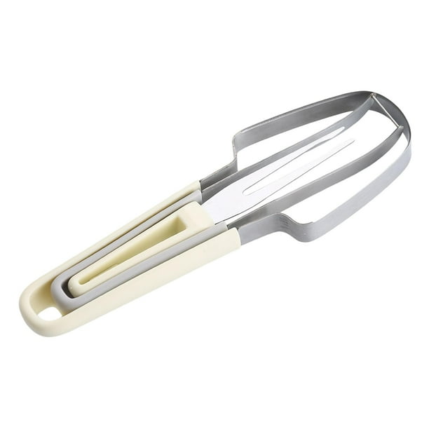 Herramienta de corte cortador de tenedor de sandía, tenedor de fruta portátil de conveniencia ligera cortador de melón compacto para fiesta camping Beige