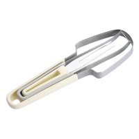 Magideal - Herramienta De Corte Cortador De Tenedor De Sandía, Tenedor De Fruta Portátil De Conveniencia Ligera Cortador De Melón Compacto Para Fiesta Camping Beige