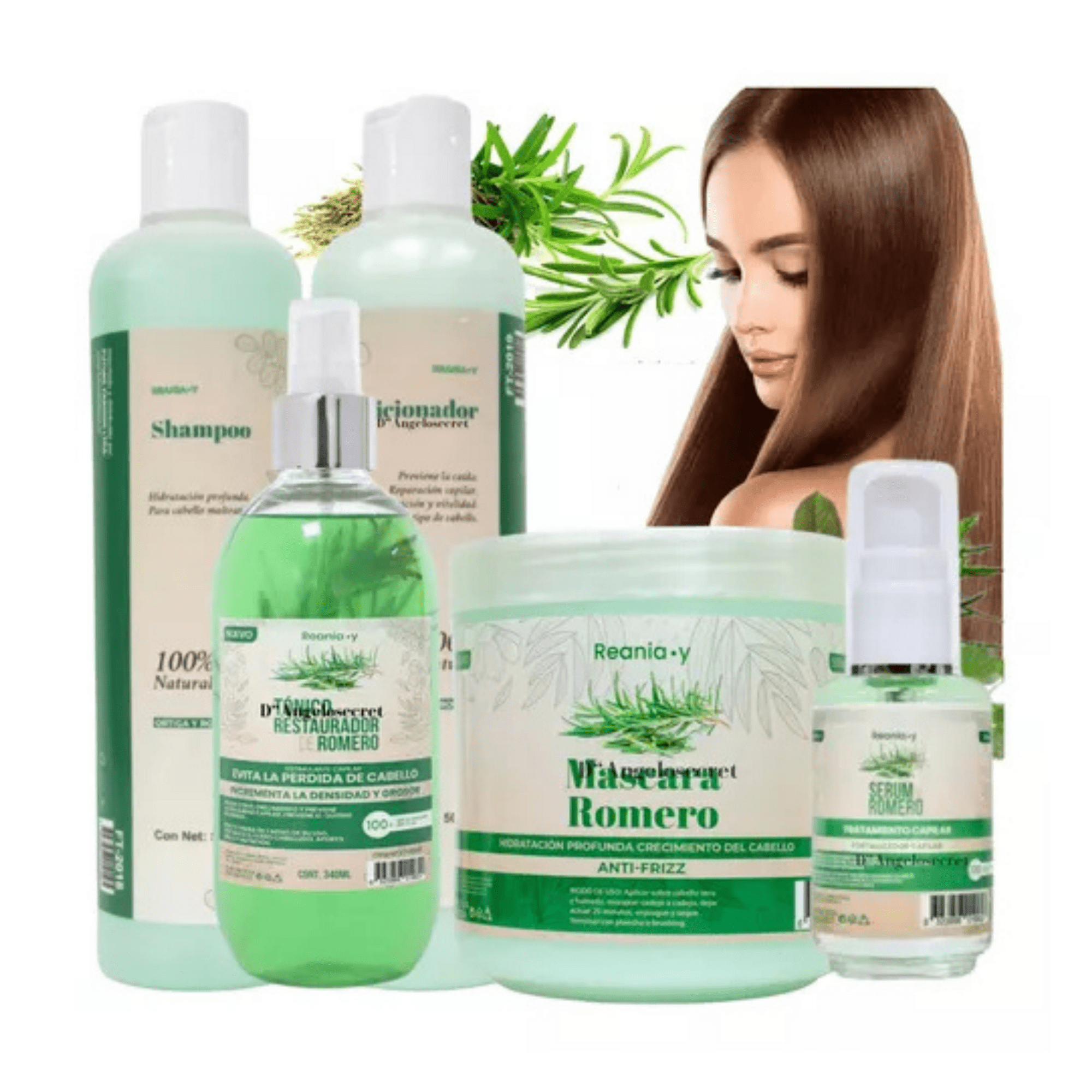 Reaniay - Set Shampoo Romero Ortiga Sin Sal Crecimiento De Cabello