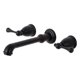 thumbnail image 1 of Grifo de baño Kingston Brass KS7120BL de montaje en pared de 8 pulgadas, negro mate, 1 of 4
