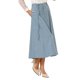 thumbnail image 4 of Falda de línea A para mujer INSPIRE CHIC, cintura alta elástica, falda maxi con bolsillos L azul polvoriento, 4 of 5