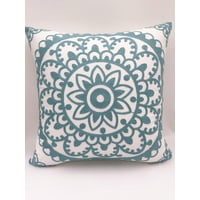 Todo Hogar Santiago De Chile - Cojín Con Diseño Bordado Verde Agua - 01