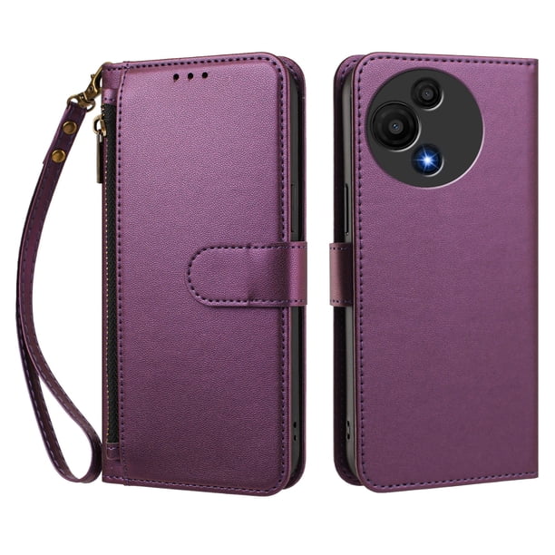 Funda Tipo Billetera para TCL 60 SE NxtPaper 4G con Soporte y Bolsillo con Cierre Violeta intenso