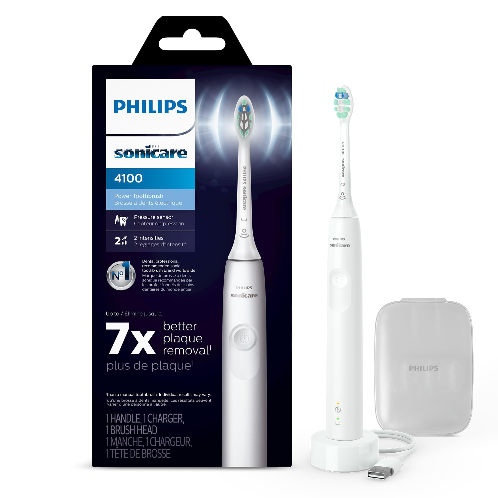 Cepillo De Dientes Eléctrico Philips Sonicare 4100 Con Funda Blanca