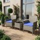 thumbnail image 5 of Juego de Muebles de Patio Garvee de 3 piezas gris/azul en ratán, 5 of 8