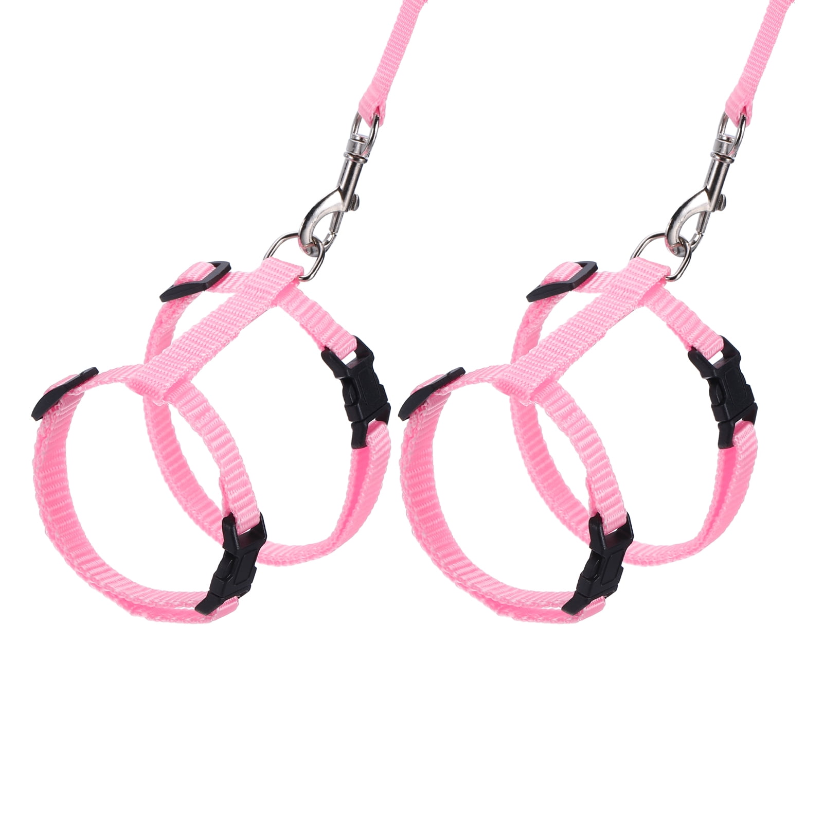 Uxcell 2Pcs Arnés y Correa para Conejo a Prueba de Escape Arnés para Animales Pequeños Correa Suave con Hebilla Ajustable Rosa para Paseo de Cachorros
