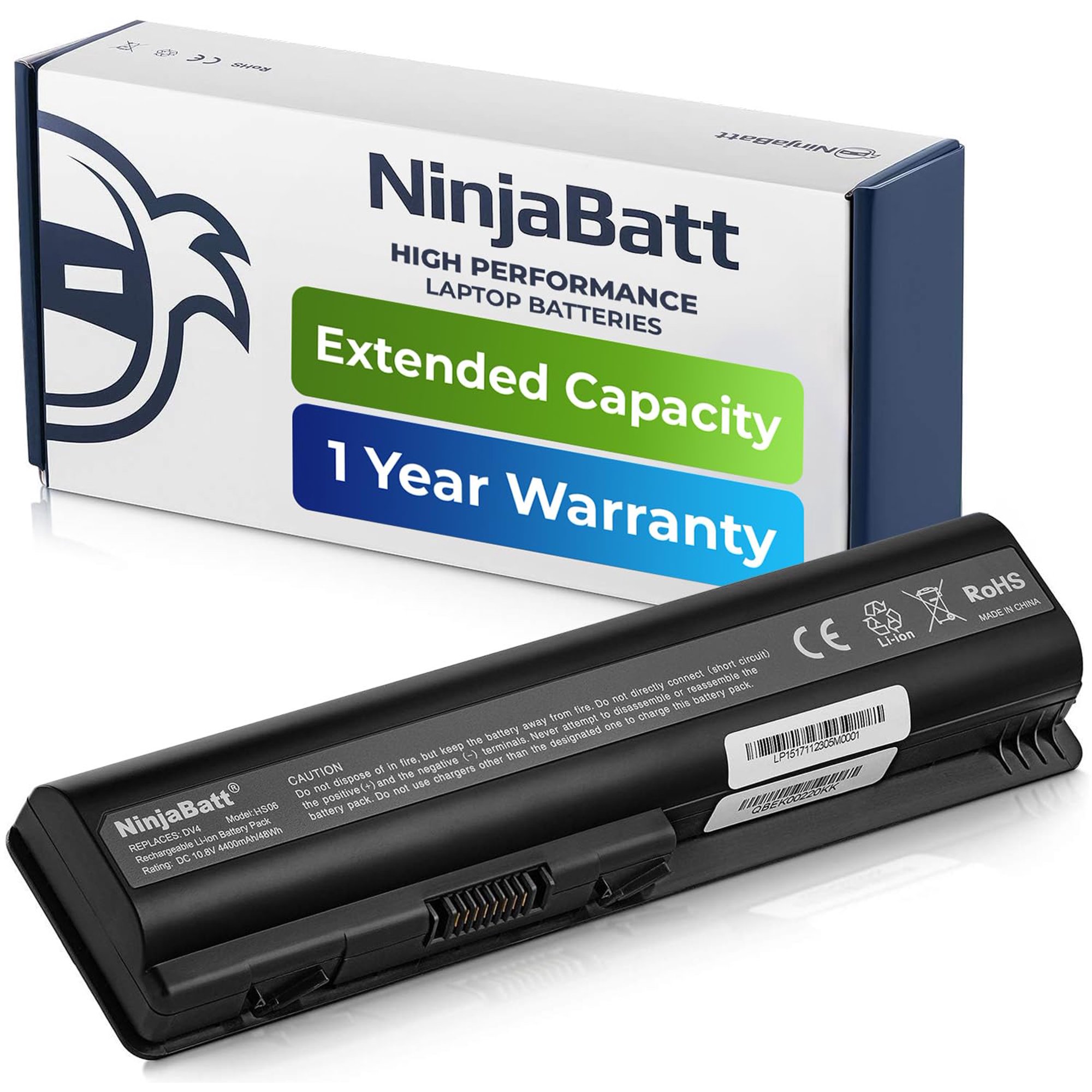 Batería Portátil Ninjabatt Para Hp 484170-001 [6 Celdas/48 Wh]