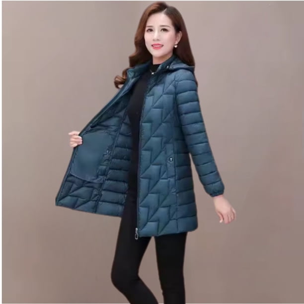Chaqueta Mujer Parka Impermeable Premium Larga Gorro 2021
