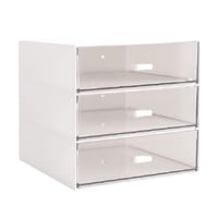 Magideal - Organizador De Escritorio Con Cajones, Caja De Almacenamiento, Contenedor De Mesa, Artículos De Tocador De Oficina, Cosméticos, Contenedor De Almacena 3 Cajones