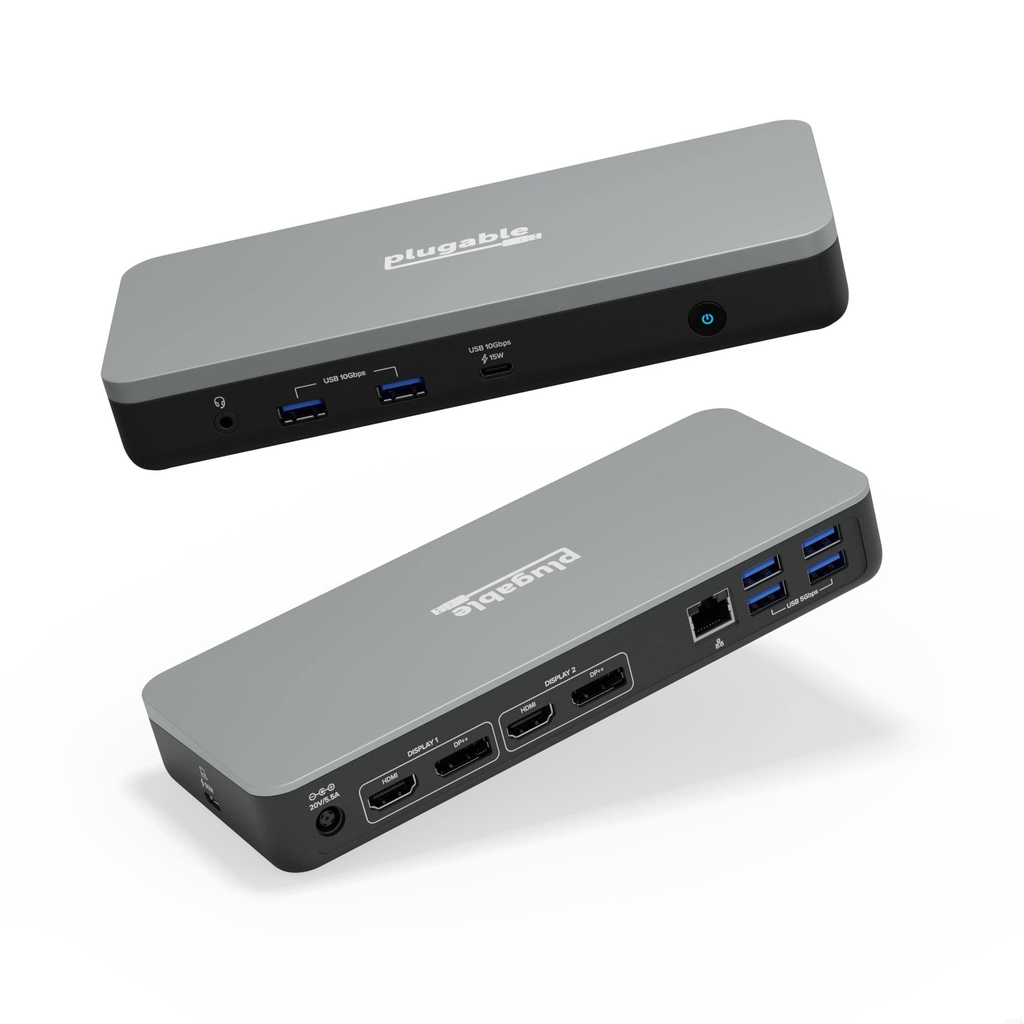 Plugable - Estación De Acoplamiento 12 En 1 Usb C Dual 4k Enchufable Para Chromeboo