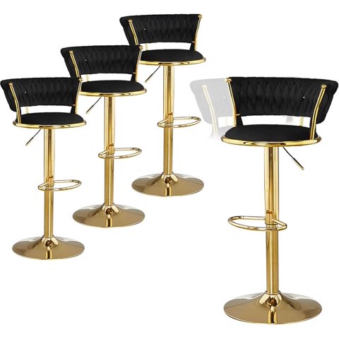 Habita2 Chile - Pack 4 Taburete Queen Ajustable - Negro