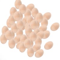 Magideal - Huevos De Pascua Inacabados Favores Favores Decoración Adornos Colgantes Huevos En De Madera Artesanía De Bricolaje Para Manualidades De Jardín 50Pcs 0.78X1.18 Pulgadas
