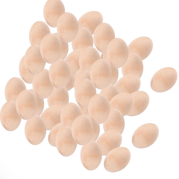 Huevos de pascua inacabados favores favores decoración adornos colgantes huevos en de madera artesanía de bricolaje para manualidades de jardín 50pcs 0.78x1.18 pulgadas