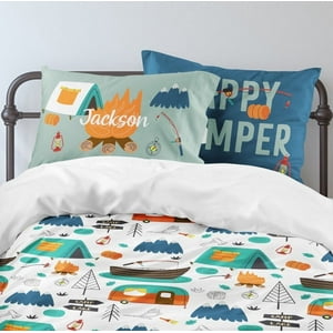 Milsleep - Juego De Cama Infantil Personalizado Happy Camper (Edredón O Funda Nórdica)