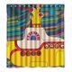 thumbnail image 1 of Cortina de ducha de submarino amarillo con ganchos, tamaño 66 x 72 pulgadas, 1 of 3