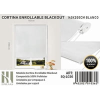 Tecnocasa - Cortina Roller Blackout 140X200Cm Blanco 1036