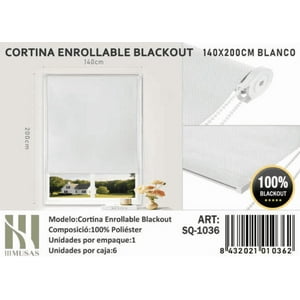Tecnocasa - Cortina Roller Blackout 140X200Cm Blanco -1036