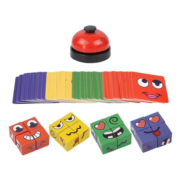 Rompecabezas De Bloques De Combinación De Expresiones De Madera Lógicos  Para Niños En Edad Preescolar Estilo D