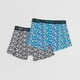 thumbnail image 2 of Bóxer Hombre Bipack Print Negro/Azul Corona, 2 of 5