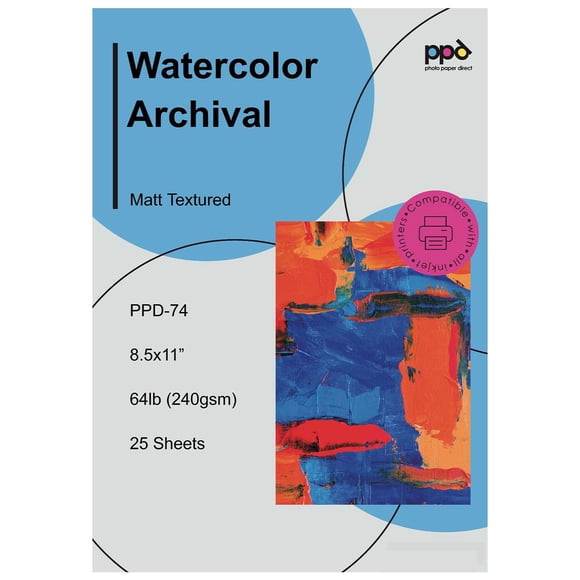 Papel de lienzo PPD 21x29 cm 240 gsm 20 hojas para impresora de inyección de tinta