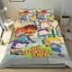 thumbnail image 1 of Todos Crecidos Conjunto de sábanas temático, trío de piezas, cómodo y amigable con la piel, diseño único, regalo de decoración para el hogar para familiares, amigos y fans, 90 cm * 190 cm, 1 of 6