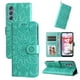 thumbnail image 5 of Funda tipo cartera FOXDOCK para Samsung Galaxy M34 5G , diseño girasol en relieve, cuero PU, cierre magnético, soporte y tarjetero, 5 of 5