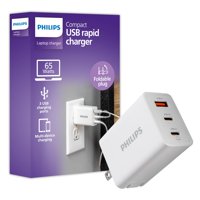 Cargador Philips Para Iphone, Carga Rápida, 65 W, Usb C, 3 Puertos, Blanco