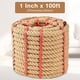 thumbnail image 3 of Cuerda de yute de 1 pulgada x 30mts, cuerda de cáñamo trenzada de yute resistente, cuerda manila para decoración del hogar, manualidades, columpio, barandilla, escalada, decoración, 3 of 8