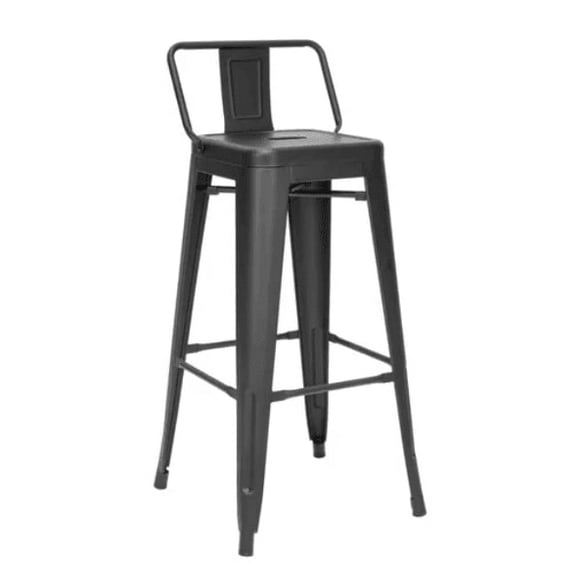 Taburete alto Tolix de metal negro 77 cm para cocina, bar y comedor