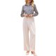 thumbnail image 2 of Camisa de Satén a Rayas para Mujer INSPIRE CHIC, Botones, Manga Larga, Blusa de Oficina XL Azul Marino, 2 of 5