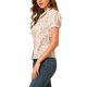 thumbnail image 4 of INSPIRE CHIC Blusa de Mujer con Botones, Manga Corta Abullonada, Cuello Vuelto, Floral, Algodón, Talla XS, Blanco, 4 of 8