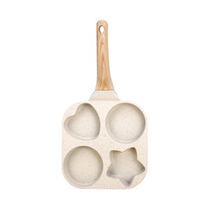 Magideal - Sartén Para Parrilla Dividida, Sartén Para Panqueques, Sartén Dividida En Secciones, Sartén Para Tortilla De 4 Agujeros, Sartén Para Cocinar Huevos Pa Blanco