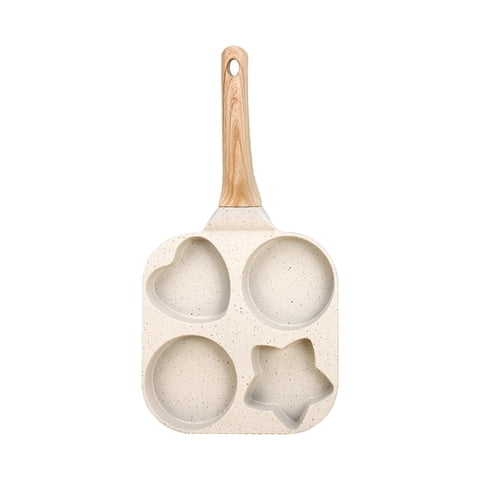 Magideal - Sartén Para Parrilla Dividida, Sartén Para Panqueques, Sartén Dividida En Secciones, Sartén Para Tortilla De 4 Agujeros, Sartén Para Cocinar Huevos Pa Blanco