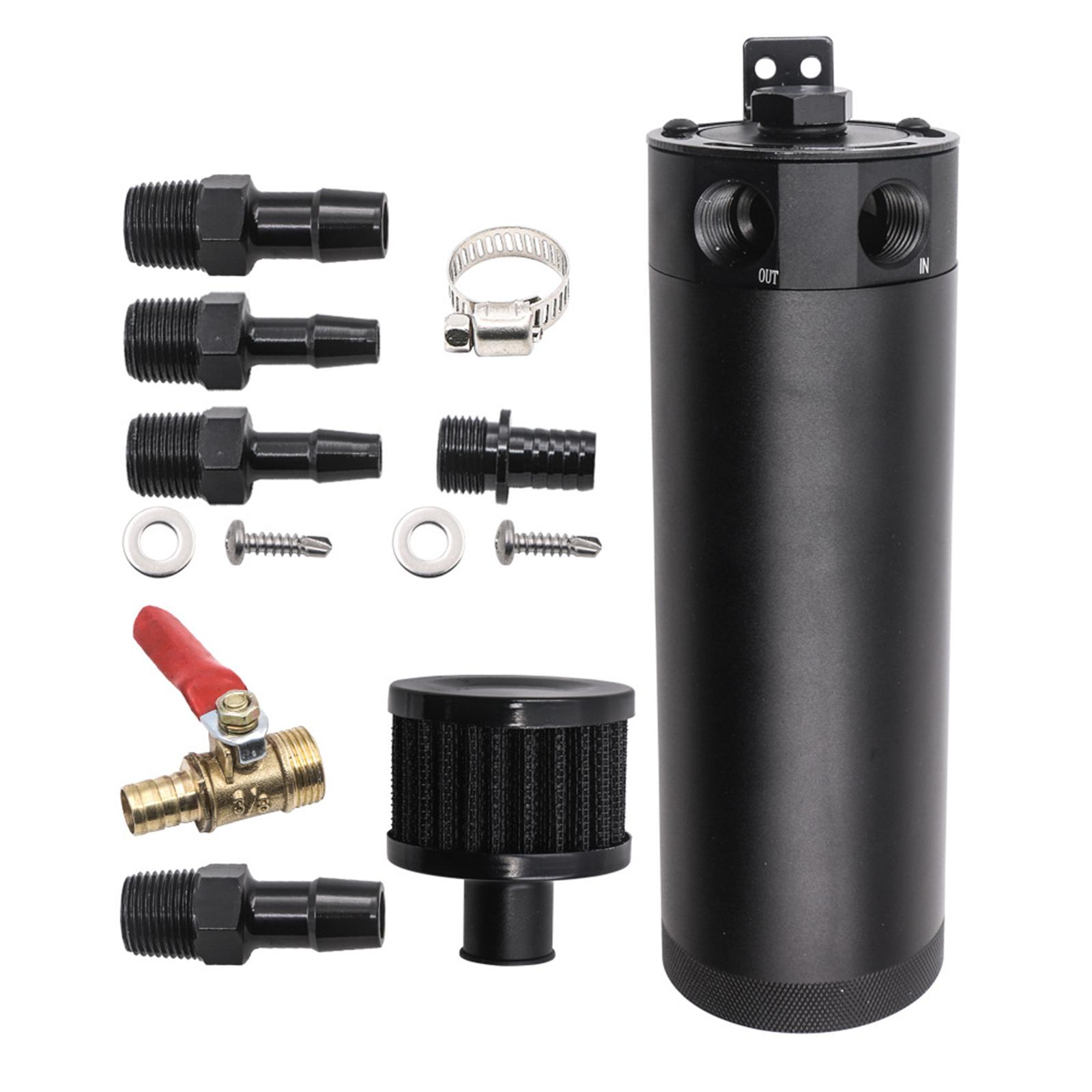 Magideal - Kit De Lata De Captura De Aceite Universal De 13 Piezas Filtro De Respiradero De Depósito Negro De 2 Puertos