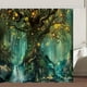 thumbnail image 1 of 1/3pcs Cozy and Durable Magic Tree Shower Curtain Set with 12 Hooks, Non-Slip Bathroom Rug, and Toilet Lid Cover Pad - Perfect for Bathroom Decor, 1 of 4