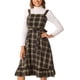 thumbnail image 1 of INSPIRE CHIC Vestido a Cuadros para Mujer con Volantes sin Mangas Vintage con Cinturón en la Cintura Línea A Pinafore Vestidos M Caqui Marrón, 1 of 5