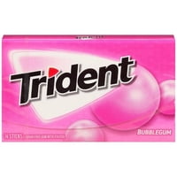 Trident Sugar Free Gum, Bubblegum, 14 Pieces