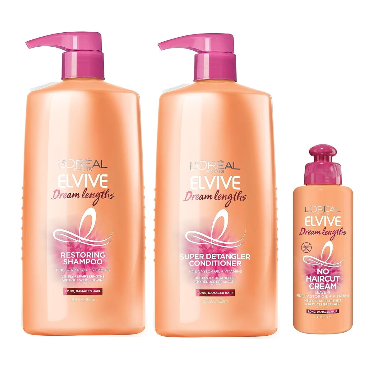 Kit Shampoo Acondicionador L'oréal Paris Elvive Dream Lengths Cabello Dañado