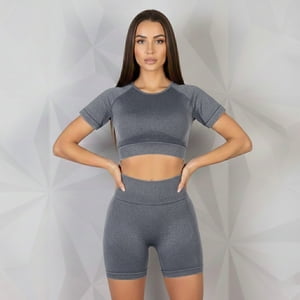 Flix Spa - Conjunto Deportivo Mujer Short Push Up Y Top Manga Corta