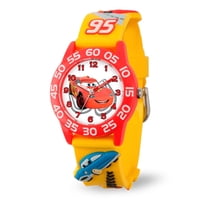 Reloj Infantil Disney Rayo Mcqueen Bisel Rojo Correa Amarilla