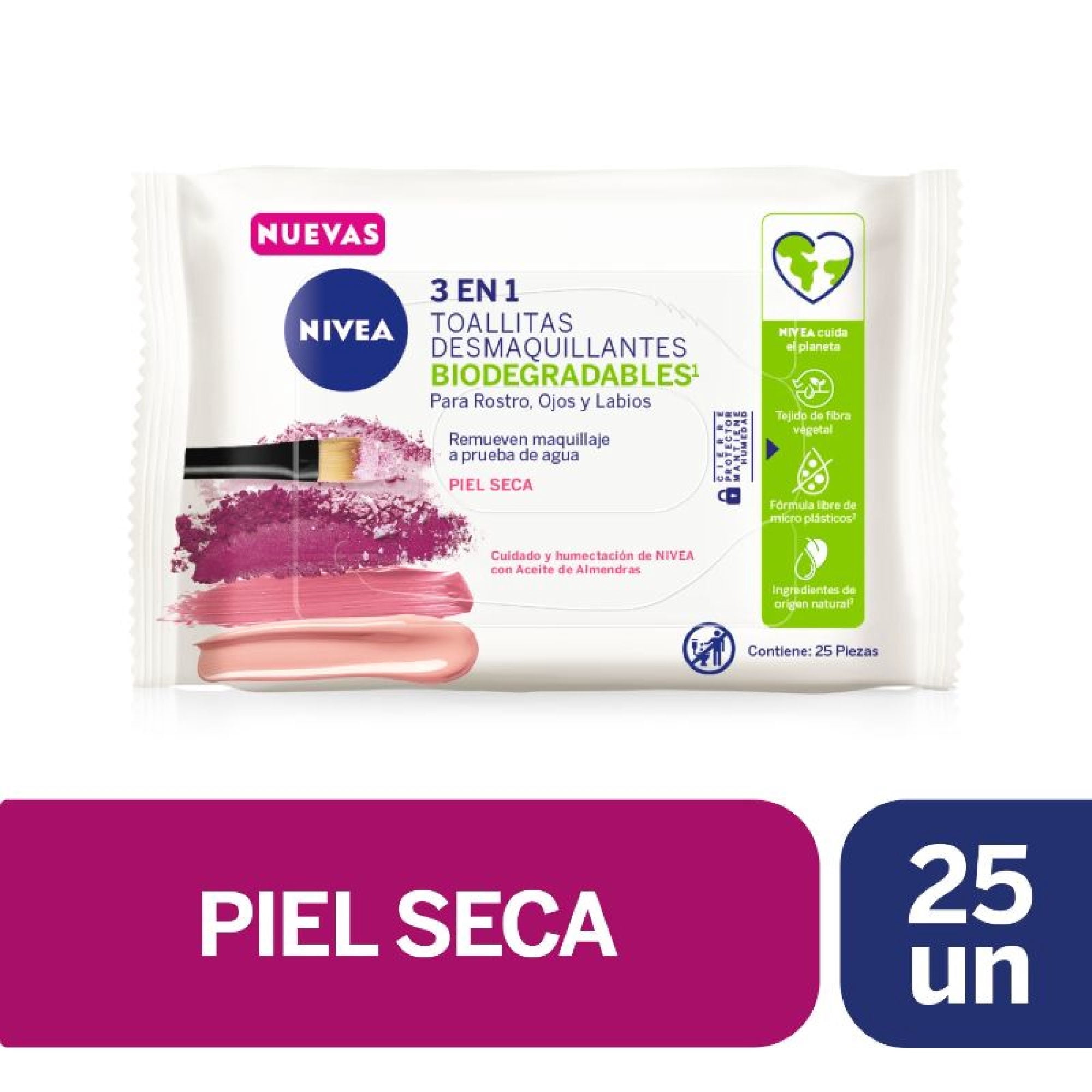 Toallitas Desmaquillantes Piel Seca 25 Un Nivea