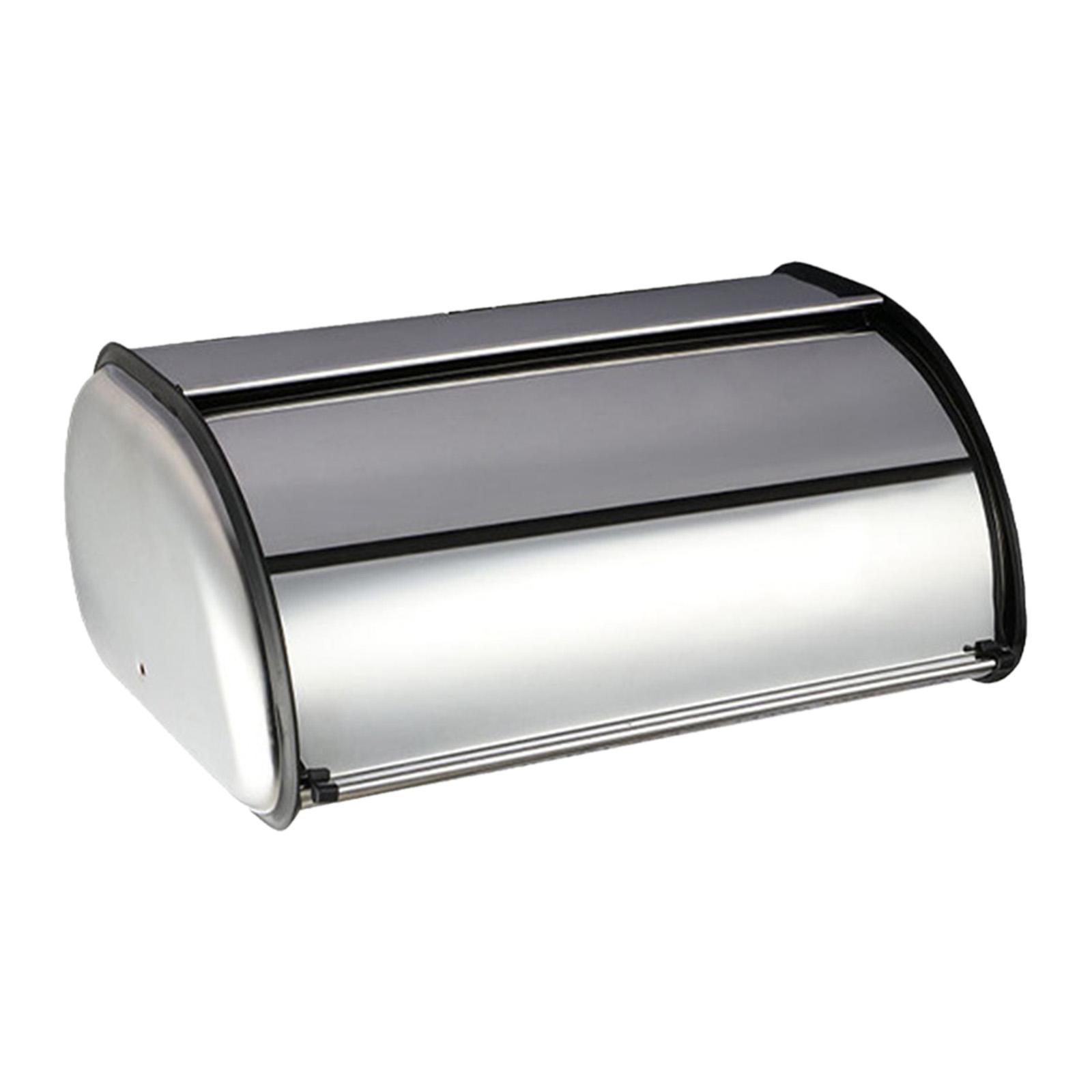 Magideal - Caja De Pan De Metal Con Tapa Enrollable, Soporte De Almacenamiento De Pan De Gran Capacidad Para Despensa, Productos Horneados, Panadería, Cafetería