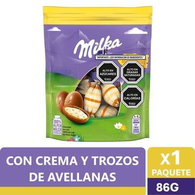 Chocolate Huevitos Relleno Cremoso Con Trozos De Avellanas 86 G Milka