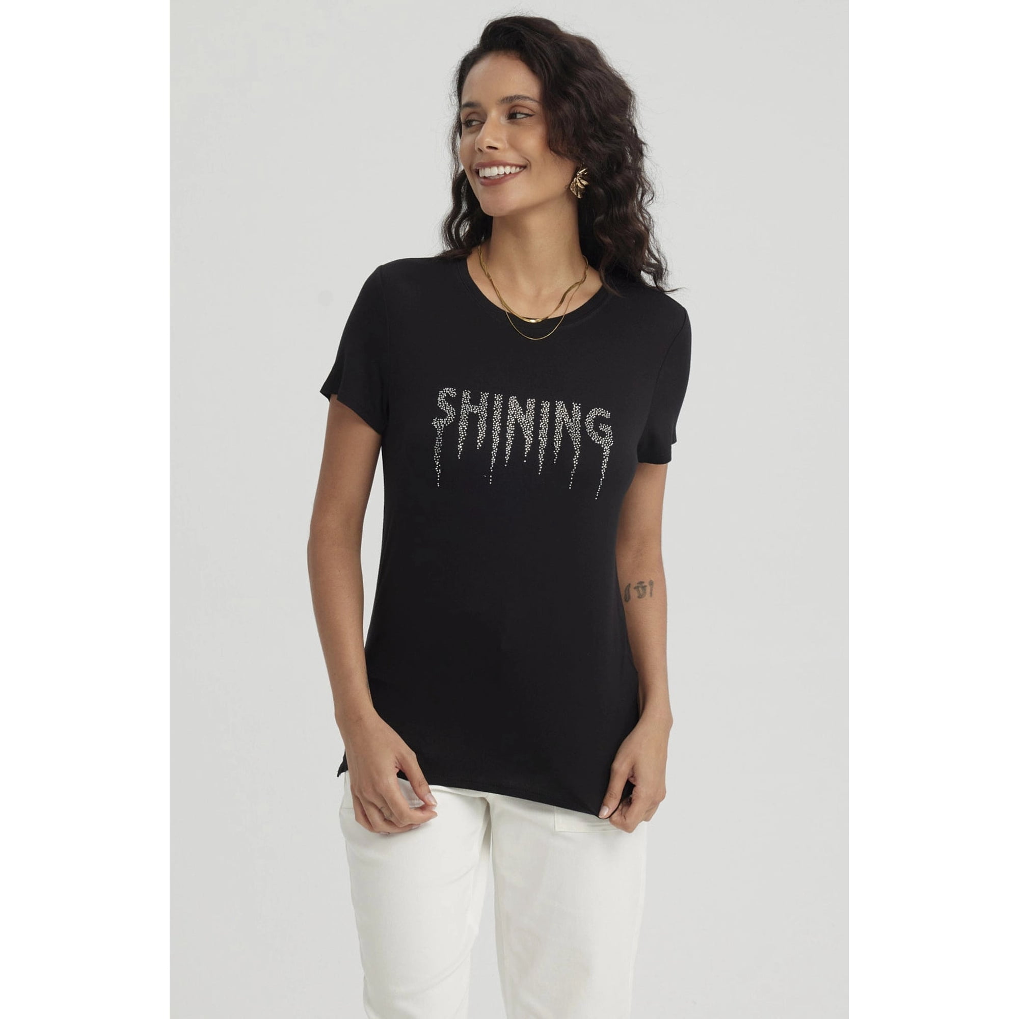 Fashionspark - Polera Mujer Estampado Negro - Lll